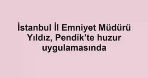 İstanbul İl Emniyet Müdürü Yıldız, Pendik’te huzur uygulamasında