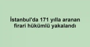 İstanbul'da 171 yılla aranan firari hükümlü yakalandı