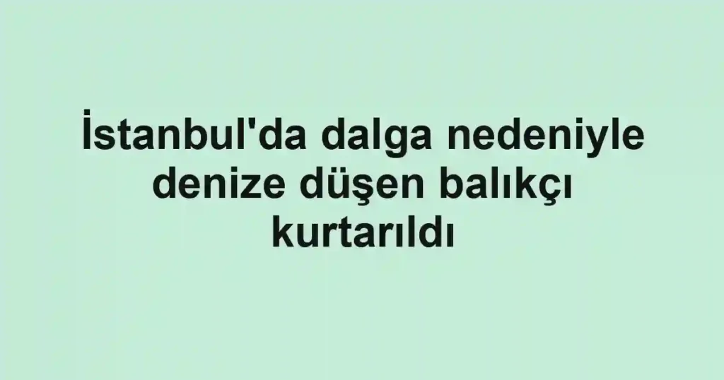 İstanbul'da dalga nedeniyle denize düşen balıkçı kurtarıldı