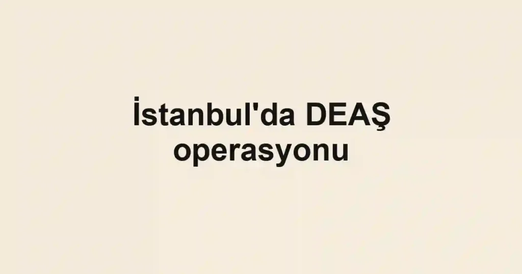 İstanbul'da DEAŞ operasyonu
