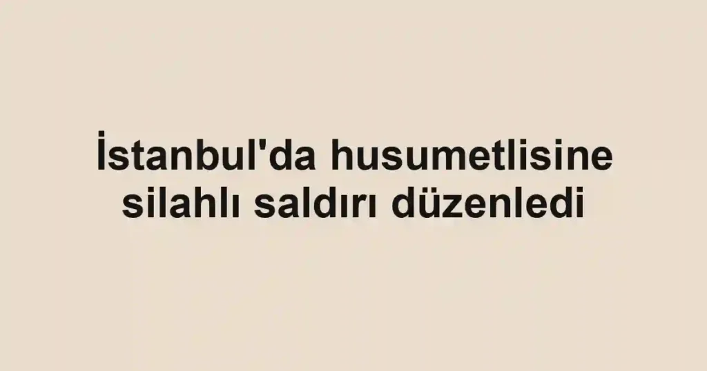 İstanbul'da husumetlisine silahlı saldırı düzenledi