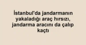 İstanbul'da jandarmanın yakaladığı araç hırsızı, jandarma aracını da çalıp kaçtı