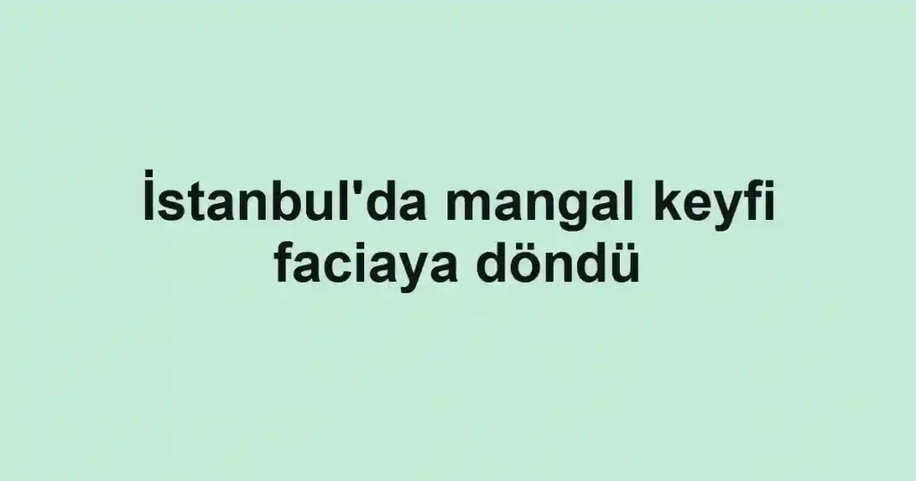 İstanbul'da mangal keyfi faciaya döndü