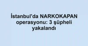 İstanbul'da NARKOKAPAN operasyonu: 3 şüpheli yakalandı