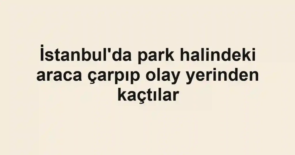 İstanbul'da park halindeki araca çarpıp olay yerinden kaçtılar