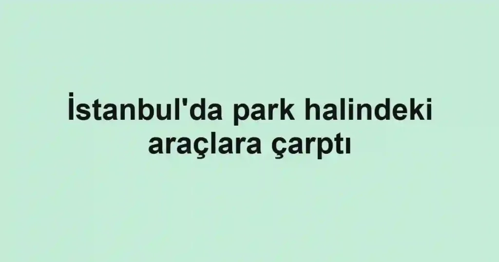 İstanbul'da park halindeki araçlara çarptı