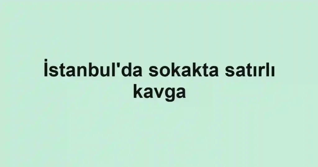 İstanbul'da sokakta satırlı kavga