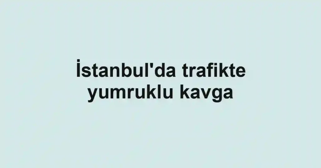 İstanbul'da trafikte yumruklu kavga