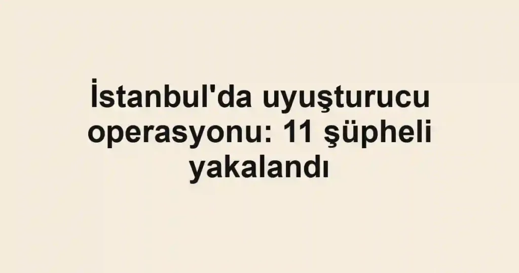 İstanbul'da uyuşturucu operasyonu: 11 şüpheli yakalandı