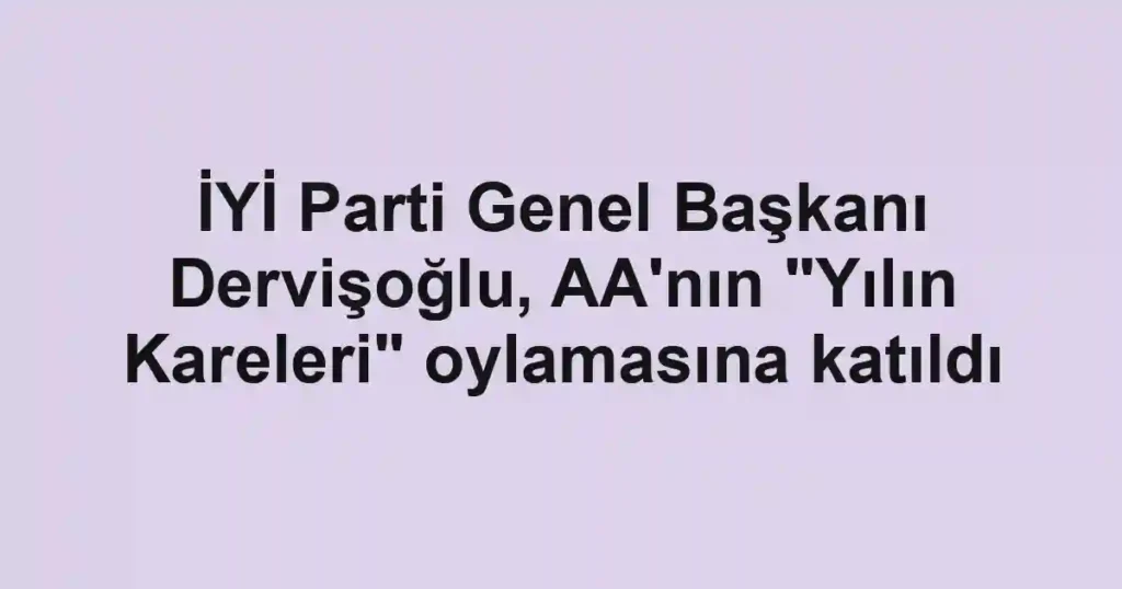 İYİ Parti Genel Başkanı Dervişoğlu, AA'nın "Yılın Kareleri" oylamasına katıldı