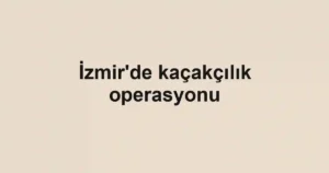 İzmir'de kaçakçılık operasyonu