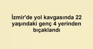 İzmir'de yol kavgasında 22 yaşındaki genç 4 yerinden bıçaklandı