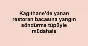 Kağıthane’de yanan restoran bacasına yangın söndürme tüpüyle müdahale