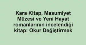 Kara Kitap, Masumiyet Müzesi ve Yeni Hayat romanlarının incelendiği kitap: Okur Değiştirmek