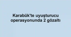 Karabük'te uyuşturucu operasyonunda 2 gözaltı