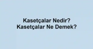 Kasetçalar Nedir? Kasetçalar Ne Demek?