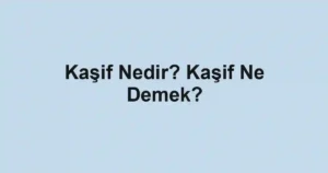 Kaşif Nedir? Kaşif Ne Demek?