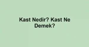Kast Nedir? Kast Ne Demek?