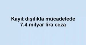 Kayıt dışılıkla mücadelede 7,4 milyar lira ceza