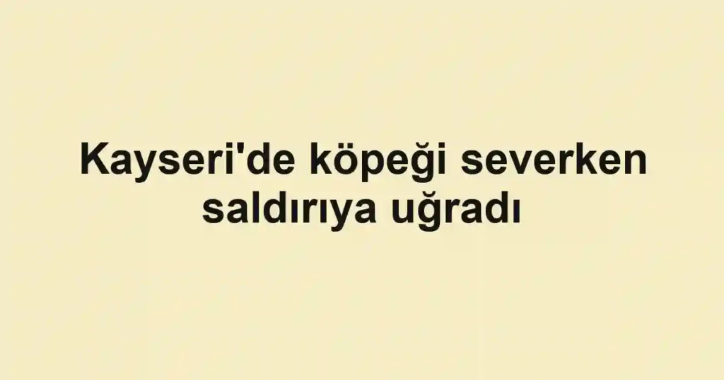 Kayseri'de köpeği severken saldırıya uğradı