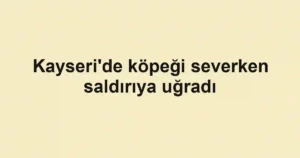 Kayseri'de köpeği severken saldırıya uğradı