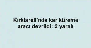 Kırklareli'nde kar küreme aracı devrildi: 2 yaralı