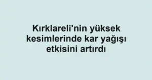 Kırklareli'nin yüksek kesimlerinde kar yağışı etkisini artırdı