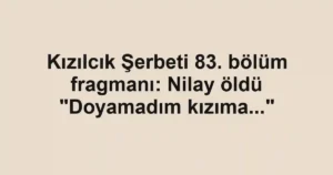 Kızılcık Şerbeti 83. bölüm fragmanı: Nilay öldü "Doyamadım kızıma..."