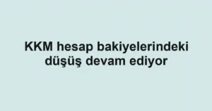 KKM hesap bakiyelerindeki düşüş devam ediyor