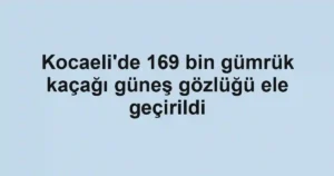 Kocaeli'de 169 bin gümrük kaçağı güneş gözlüğü ele geçirildi