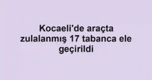 Kocaeli'de araçta zulalanmış 17 tabanca ele geçirildi
