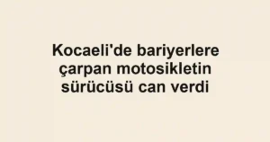 Kocaeli'de bariyerlere çarpan motosikletin sürücüsü can verdi