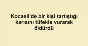 Kocaeli'de bir kişi tartıştığı karısını tüfekle vurarak öldürdü