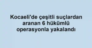 Kocaeli'de çeşitli suçlardan aranan 6 hükümlü operasyonla yakalandı