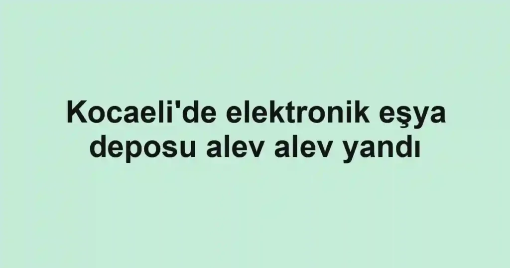 Kocaeli'de elektronik eşya deposu alev alev yandı