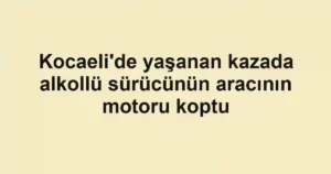 Kocaeli'de yaşanan kazada alkollü sürücünün aracının motoru koptu