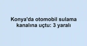 Konya'da otomobil sulama kanalına uçtu: 3 yaralı
