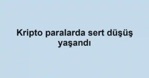 Kripto paralarda sert düşüş yaşandı