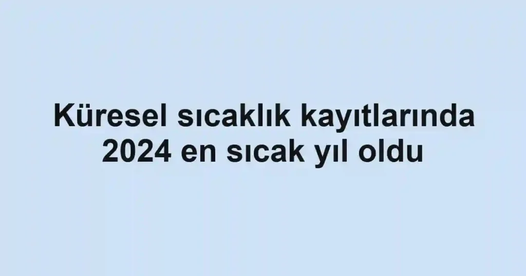 Küresel sıcaklık kayıtlarında 2024 en sıcak yıl oldu