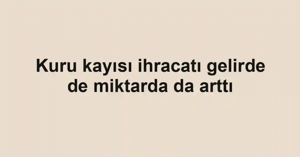 Kuru kayısı ihracatı gelirde de miktarda da arttı