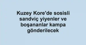 Kuzey Kore'de sosisli sandviç yiyenler ve boşananlar kampa gönderilecek