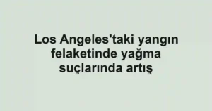 Los Angeles'taki yangın felaketinde yağma suçlarında artış