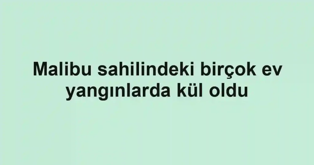 Malibu sahilindeki birçok ev yangınlarda kül oldu