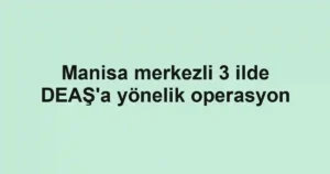 Manisa merkezli 3 ilde DEAŞ'a yönelik operasyon