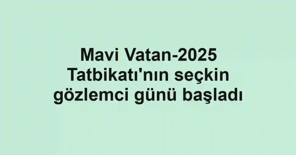 Mavi Vatan-2025 Tatbikatı'nın seçkin gözlemci günü başladı
