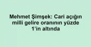 Mehmet Şimşek: Cari açığın milli gelire oranının yüzde 1’in altında