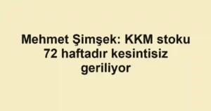 Mehmet Şimşek: KKM stoku 72 haftadır kesintisiz geriliyor