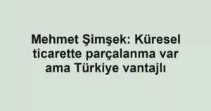 Mehmet Şimşek: Küresel ticarette parçalanma var ama Türkiye vantajlı