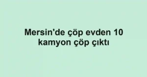 Mersin'de çöp evden 10 kamyon çöp çıktı
