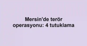 Mersin'de terör operasyonu: 4 tutuklama
